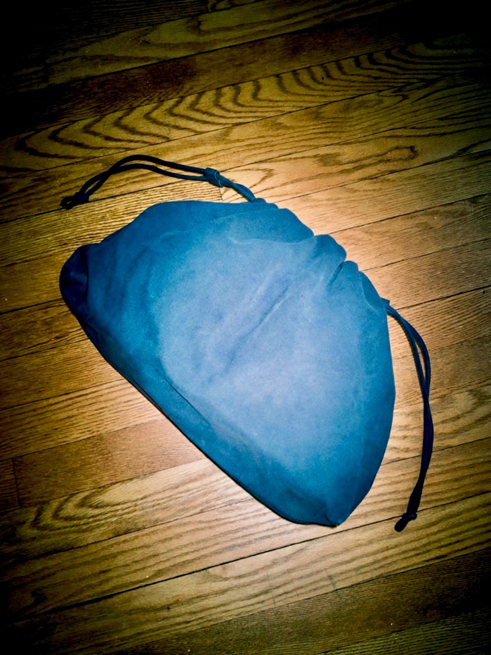 NWT COS Navy Cavatelli Drawstring Suede Shoulder Clutch Bag